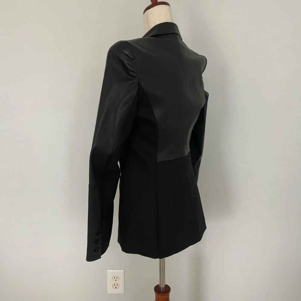 Alice + Olivia Black Leather Blazer - Size S - Picture 4 of 10